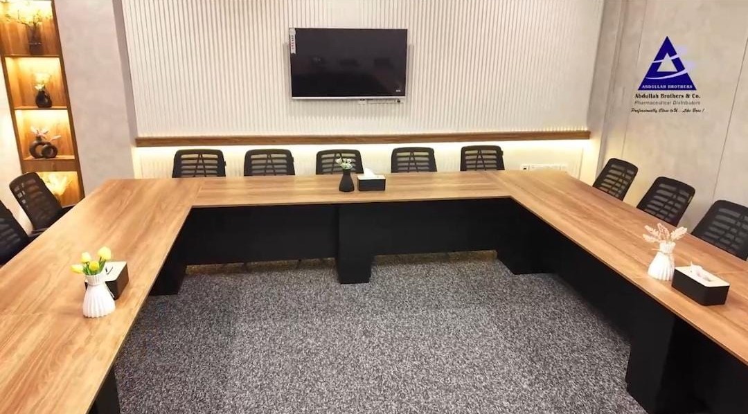 Conference room with U-shaped table